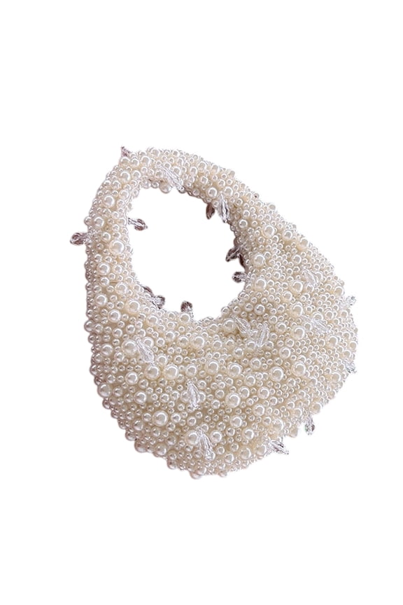 Elegant Faux Pearl Beaded Evening Handbag, Lightweight, Practical Pvc Tote, Women'S Accessory