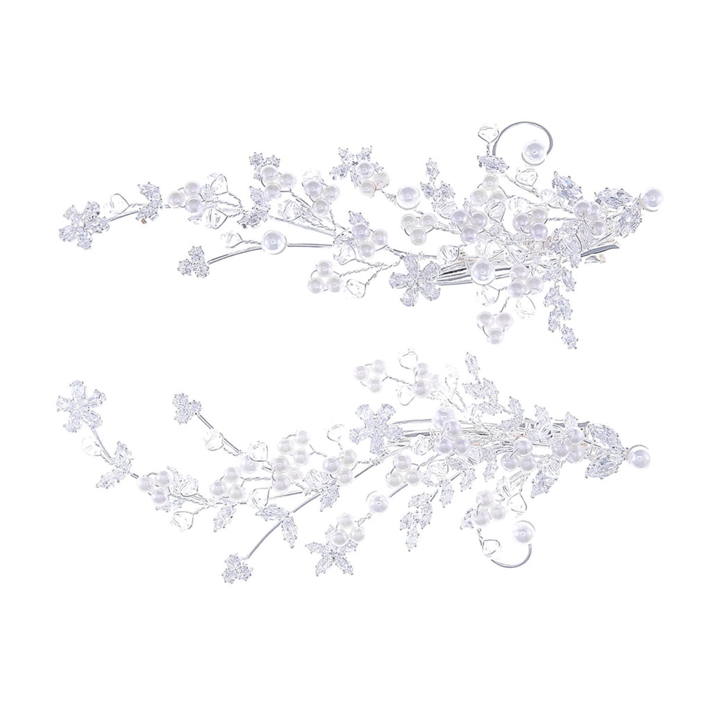 Elegant Faux Pearls Hair Vine Clip Secure Grip Hair Ornament For Formal Occasions