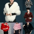 thumbnail image 1 of Elegant Faux Plush Wedding Stole Long Shawl Wrap Formal Evening Scarf, 1 of 6