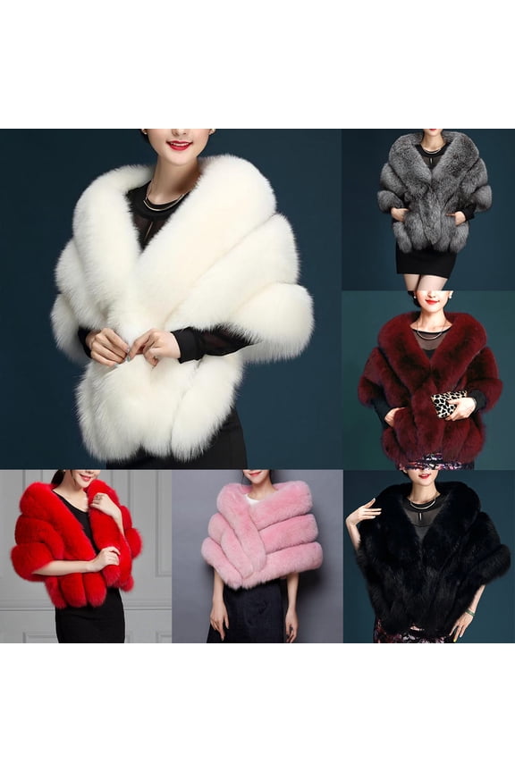 Elegant Faux Plush Wedding Stole Long Shawl Wrap Formal Evening Scarf