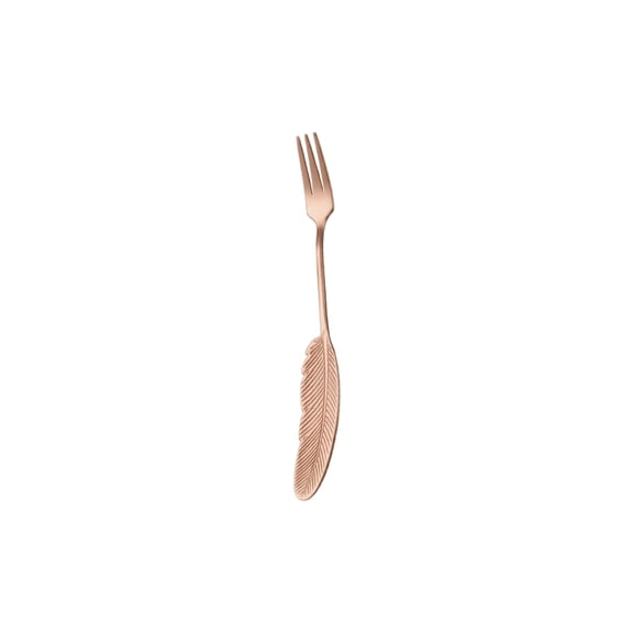 Elegant Feather Design Dinner Fork Creative Modern Flatware for Fine Dining Party Wedding and Holiday Table Setting Cutlery for Home Restaurant and Gift Giving, Rose Gold