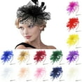 thumbnail image 1 of Elegant Feather Hair Clip Headband with Mesh Flower for Special Occasions, 1 of 3