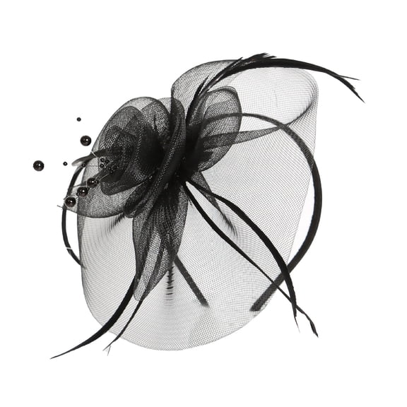 Elegant Feathered Tulle Hair Clip Bridal Shower Headpiece For Church Wedding Special Occasion Cocktail Party Hairhoop