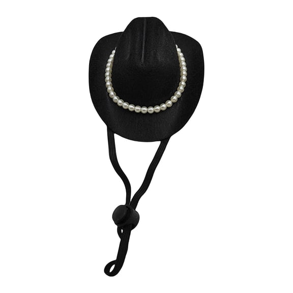 Elegant Fedoras Hat for Dog Holiday Pearls Headwear Costume Headwear Dog Cats Halloween Props for Dog Cats
