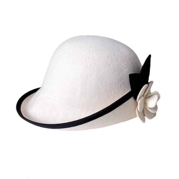 Elegant Fedoras Hat for Parties Roll Brim Camellia Flower Hat Carnivals Party Hat Flapper Head Accessories
