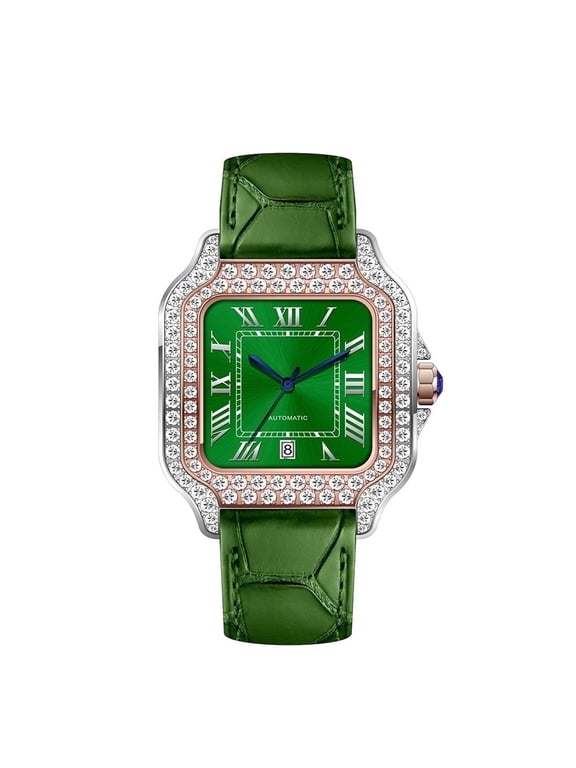 Elegant Female Watch, VVS Moissanite Accent & Durable Stainless Steel Build