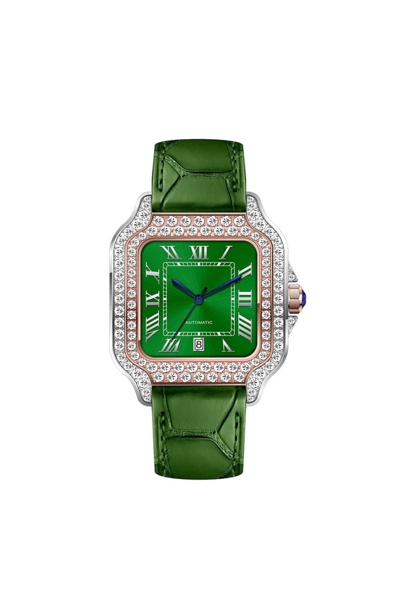 Elegant Female Watch, VVS Moissanite Accent & Durable Stainless Steel Build