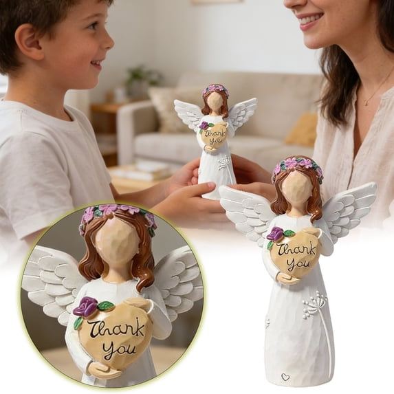 Elegant Figurine Desktop Ornament Heartwarming For Home Resin Artwork Collectible