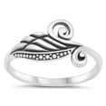thumbnail image 1 of Elegant Filigree Swirl Leaf Swan Bali Ring .925 Sterling Silver Band Jewelry Female Male Size 9, 1 of 4