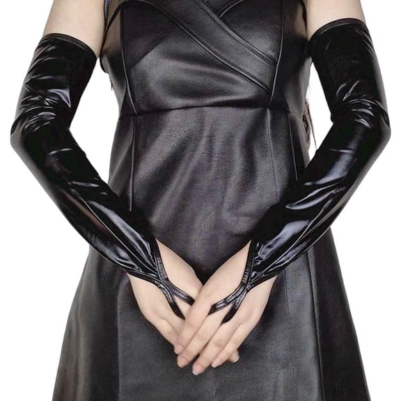 Elegant Fingerless Leather Evening Gloves With Touchscreen Functionality For Opera Performances And Party Events