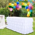 thumbnail image 1 of Elegant Five-Layer Pleated Tablecloth - Soft Fabric, for Round, Rectangle, Oval Tables, Ideal for Parties, Weddings, Dining - White, 1 of 9