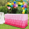thumbnail image 1 of Elegant Five-Layer Pleated Tablecloth - Soft Fabric, for Round, Rectangle, Oval Tables, Ideal for Parties, Weddings, Dining - Mixed Pink, 1 of 9
