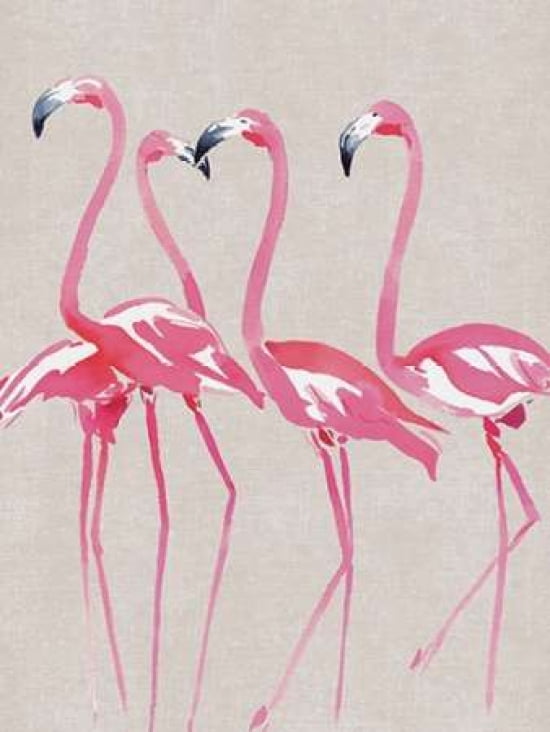 Elegant Flamingos Canvas Art - Summer Thornton (18 x 24)
