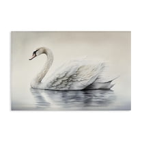 Elegant Floating Swan Canvas Wall Art, design by Sasha