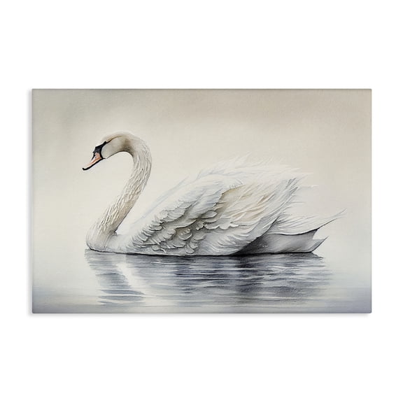 Elegant Floating Swan Canvas Wall Art, design by Sasha