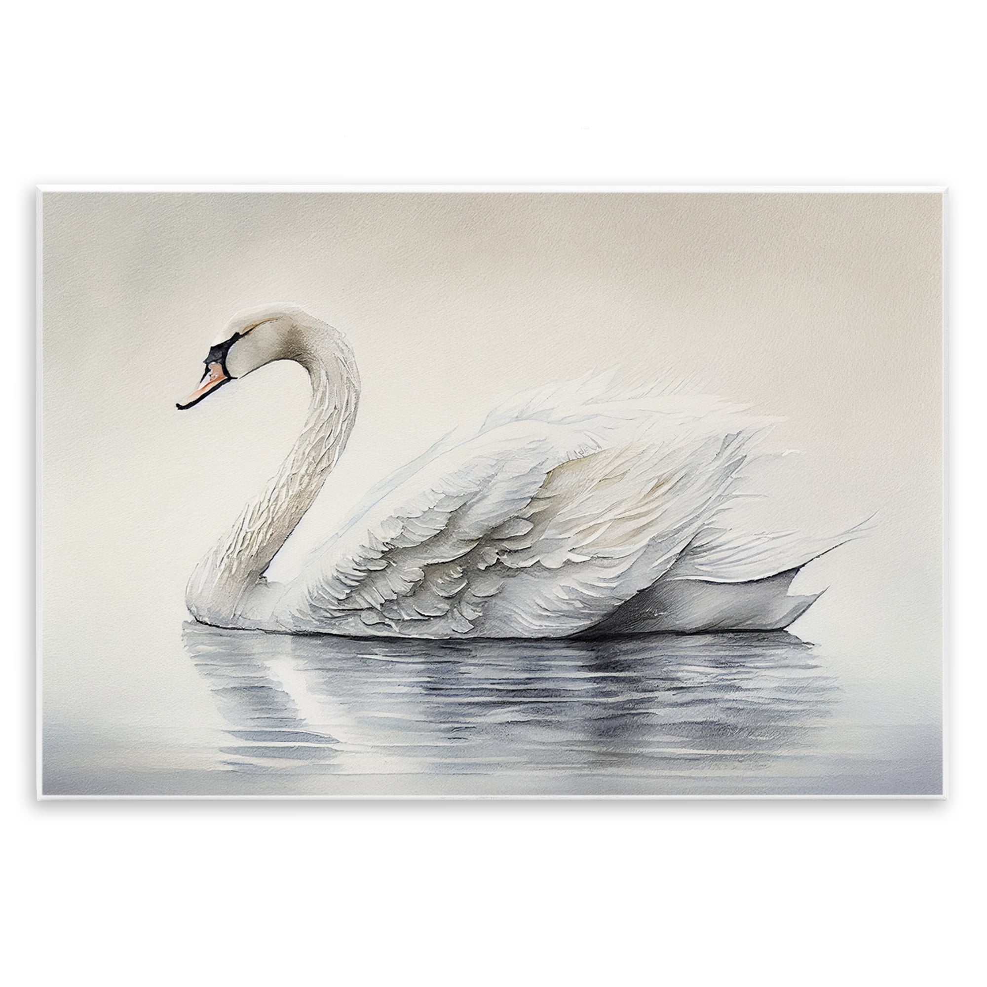 Elegant Floating Swan Wall Plaque Art, design by Sasha