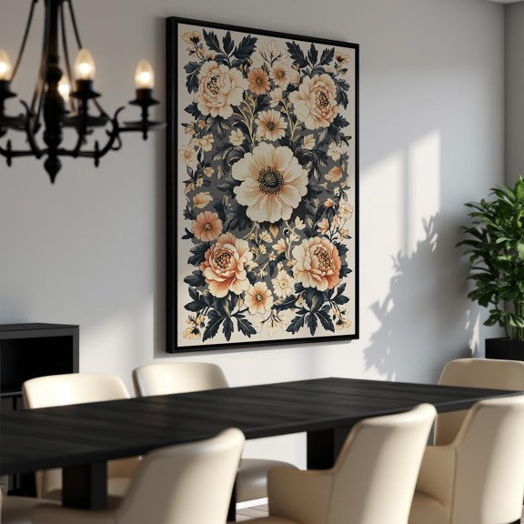 Elegant Floral Art - Botanical Flower, Vintage Style Bedroom Wall Decor, Ready To Hang, For Her Unframed Paper Print