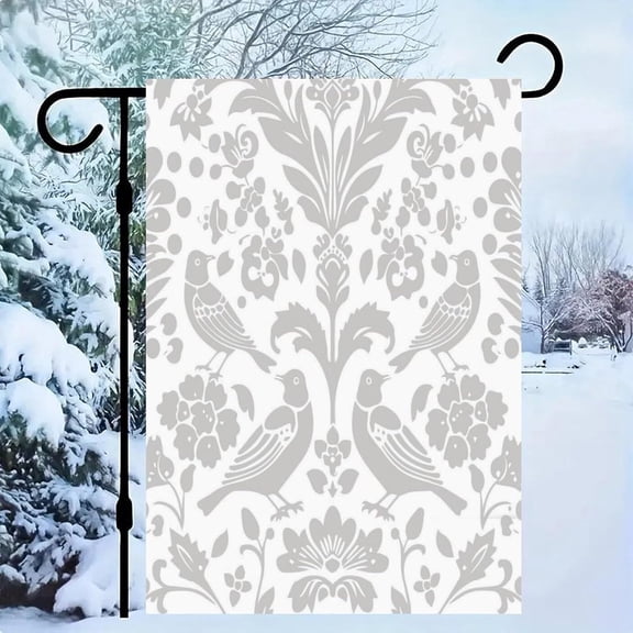 Elegant Floral Bird Garden Flags 12x18 Inch,Small Burlap Holiday Farmhouse Rustic Garden Flag,Winter Decorations Outdoor Yard Lawn Porch Flags