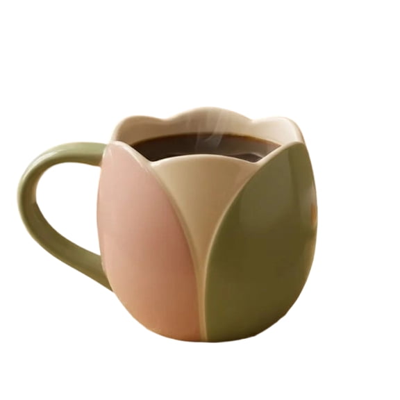 Elegant Floral Ceramic Coffee Mug, Beautiful Flower-Themed Gift for Spring, Perfect for Tea, Coffee, Hot Chocolate, and Decorating Your Home or Office,D