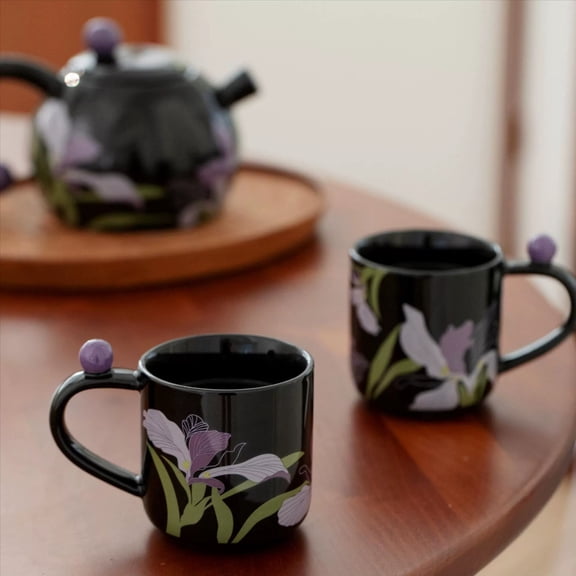 Elegant Floral Ceramic Teapot Set - High-Temperature Resistant Tea Pot with Matching Teacups for Home and Special Occasions