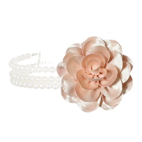 Elegant Floral Charm Necklace Adjustable Chain for Sensitive Skin Simulated Pearls Neckchain Jewelry for Women Lady