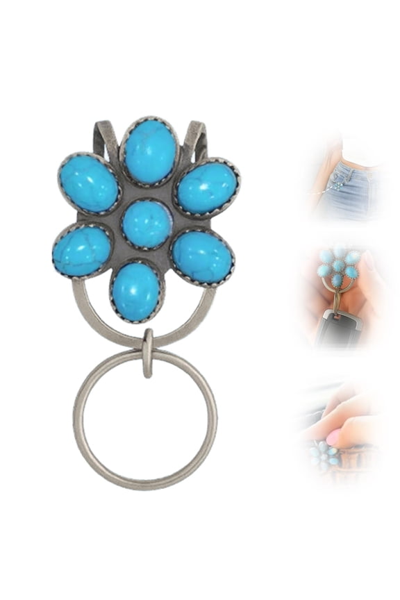 Elegant Floral Clip Keyring For Bags Alloy Keychain Hook Purse Keyring Bag Ornament Charm