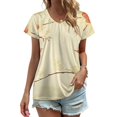 thumbnail image 1 of Elegant Floral Cream Design Women's Blouse Short Sleeve Women's Top T-Shirt Spring Summer Clothes, 1 of 7