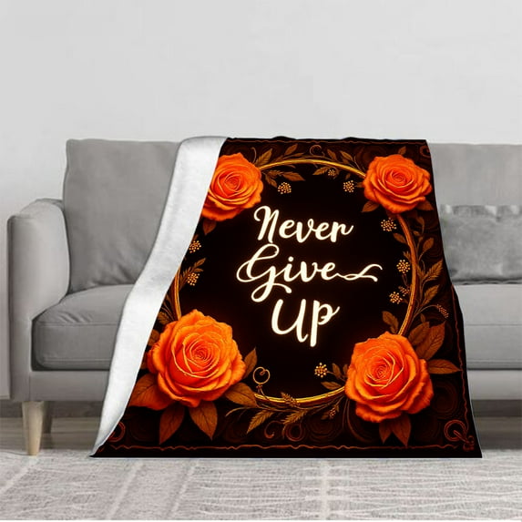 Elegant Floral Design Flannel Blanket - Soft Cozy and Warm for Sofa Travel Bed and Chair - Perfect for Inspiration and Comfort