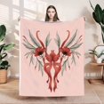 thumbnail image 1 of Elegant Floral Design Flannel Blanket - Soft Warm & Cozy for Sofa Travel Bed & Chair - Perfect for Stylish Comfort, 1 of 7
