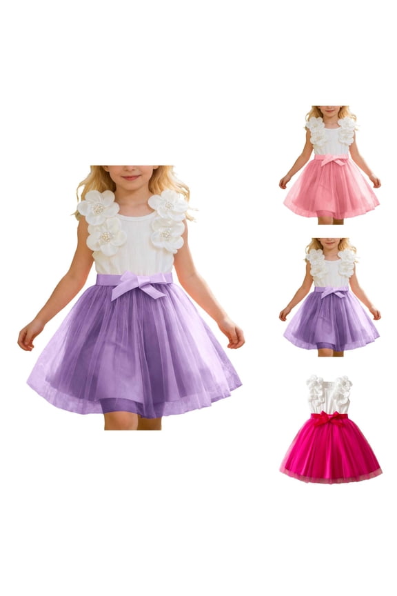 Elegant Floral Dress for Girls, Princess Flower Girl Gown for Summer Wedding Party, Birthday Celebration, Pageant, Dance, Formal Occasion, Tween Girls Dresses