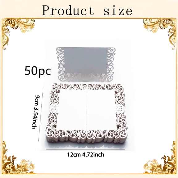 Elegant Floral Geometric Tabletop Name Cards 50 Pack for Wedding Party Banquet Event Seating Place Cards
