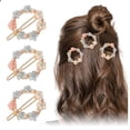 thumbnail image 1 of Elegant Floral Hair Clips Set with Sparkling Rhinestone for Women and Girls Metal Gold Hairpins for Daily Styling, 1 of 7