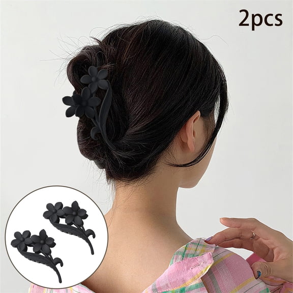 Elegant Floral Hair Clips for Women Winter Milk Coffee Barrettes Hair Accessories Headband Disc Clips 2PCS
