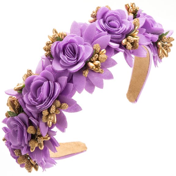 Elegant Floral Hair Hoop Headband - Women’s Simulated Flower Hair Accessory