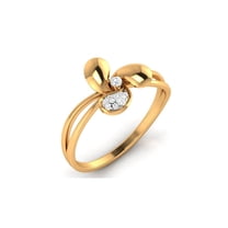 Elegant Floral-Inspired | Sterling Silver Ring for Women | 0.036ct Round Gemstone | Yellow Gold Plated – A Thoughtful Mother’s Day Gift