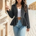 thumbnail image 1 of Elegant Floral Jacquard Peplum Suit Jacket with Double Closure Slim Coat Women Winter Coats Jackets for Women Jacket Long Travel Coats for Women Womens Coats with Hood Fuzzy Coat Trench Coat Wool down, 1 of 4