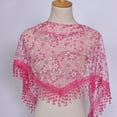 thumbnail image 1 of Elegant Floral Lace Tassel Wrap Shawl Sheer Scarf for Women, 1 of 3