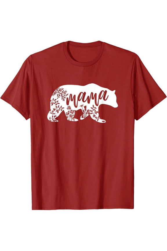 Elegant Floral Mama Bear T-Shirt, Perfect Gift for Moms