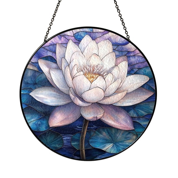 Elegant Floral Pattern Window Hanging – Decorative Glass Art