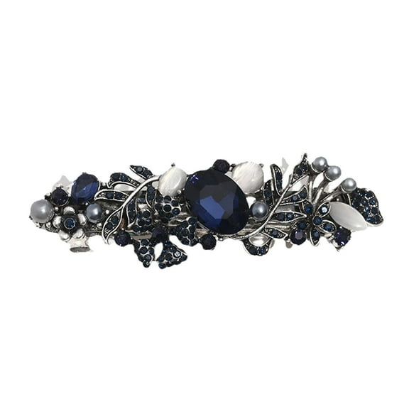 Elegant Floral Rhinestone Pearl Barrettes Hair Clips for Women Stylish Ponytail Holders Fashion Accessories Daily Wear