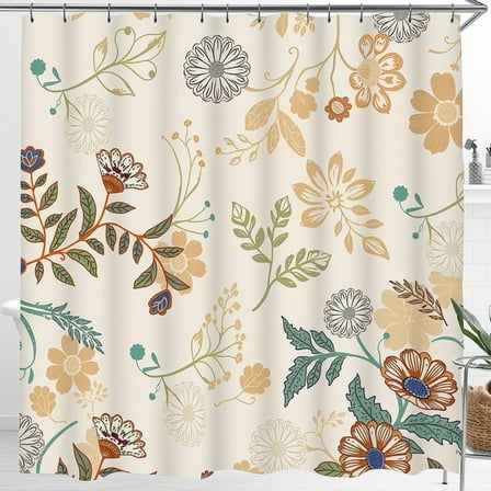 Elegant Floral Shower Curtain - Background with Vibrant Flowers