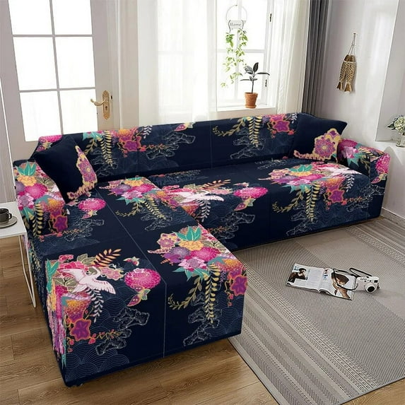 Elegant Floral Sofa Covers for Living Room Modern Elastic Sofa Cover Couch Cover Slipcover Furniture Protector 1/2/3/4 Seater