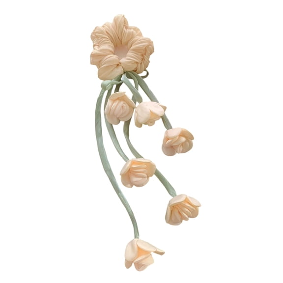 Elegant Floral Tulle Scrunchie With Fringe Detailing Headbands Rope Hair For Everyday Styling