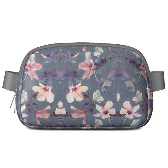 Elegant Floral Waist Bag - Romantic Rose & Peony Fanny Pack Hands-Free for Travel