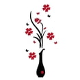 thumbnail image 1 of Elegant Floral Wall Decal Sticker Removable Vinyl Art for Home Decor, Living Room, Bedroom, Office Black and Red Design, 1 of 5