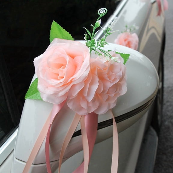 Elegant Floral Wedding Car Decoration Set - 2 Pack for Bridal Vehicles