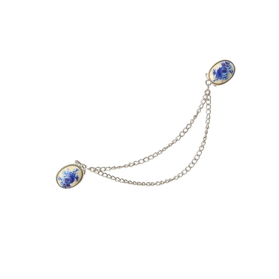 Elegant Flower Brooch Chain Lapel Pin Stylish Clothing Jewelry Sparkling Badge Suitable for Various Daily Party Wear