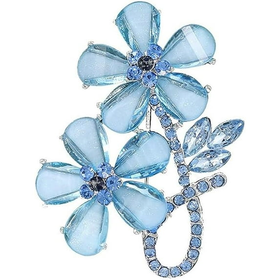 Elegant Flower Brooch for Women Crystal Floral Lapel Pin Cubic Zirconia Wedding Corsage Dainty Boutonniere for Suits Party Ceremony Accessories Present for Friend Mother Hat Bag Jewelry