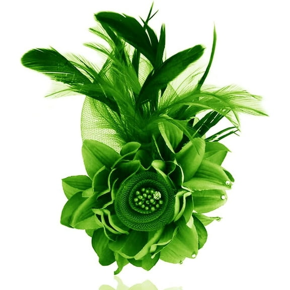 Elegant Flower Brooch for Women Feather Wedding Party Dance Banquet Pins Hairpins for Lady Floral Hat Lapel Dress Suit Ceremony Accessories Corsage Brooches Vintage CZ Jewelry Gifts Favors
