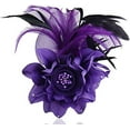 thumbnail image 1 of Elegant Flower Brooch for Women Feather Wedding Party Dance Banquet Pins Hairpins for Lady Floral Hat Lapel Dress Suit Ceremony Accessories Corsage Brooches Vintage CZ Jewelry Gifts Favors, 1 of 6